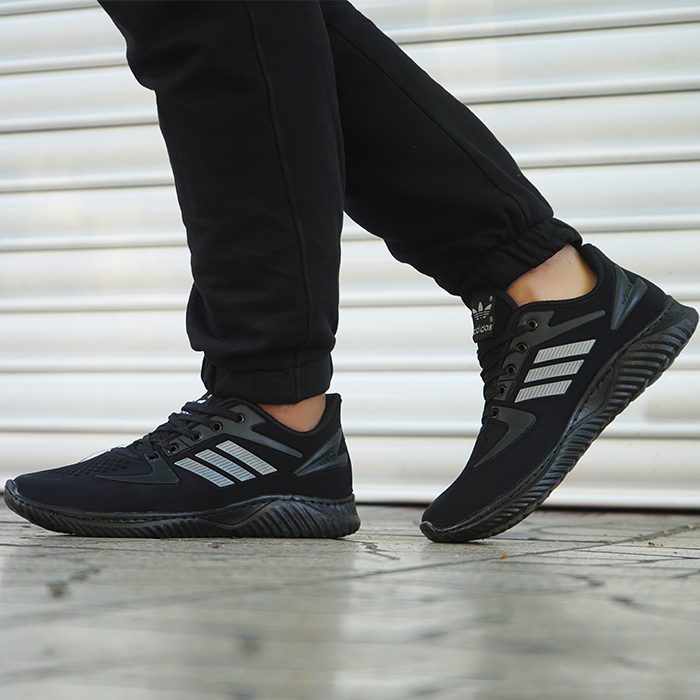 کفش ورزشی مردانه آدیداس مشکی طوسی(زیره مشکی) مدل zarax