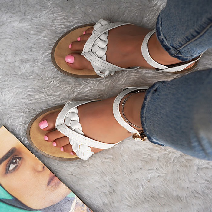 صندل دخترانه سفید مدل alma