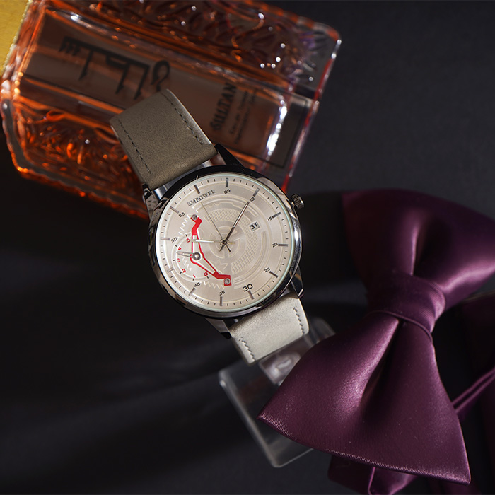 ساعت مچی طوسی صفحه سفید(طرح کمان) empower مدل EM20