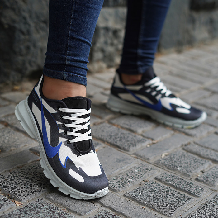 کفش ورزشی (T) آبی سفید نایک مردانه مدل 1002