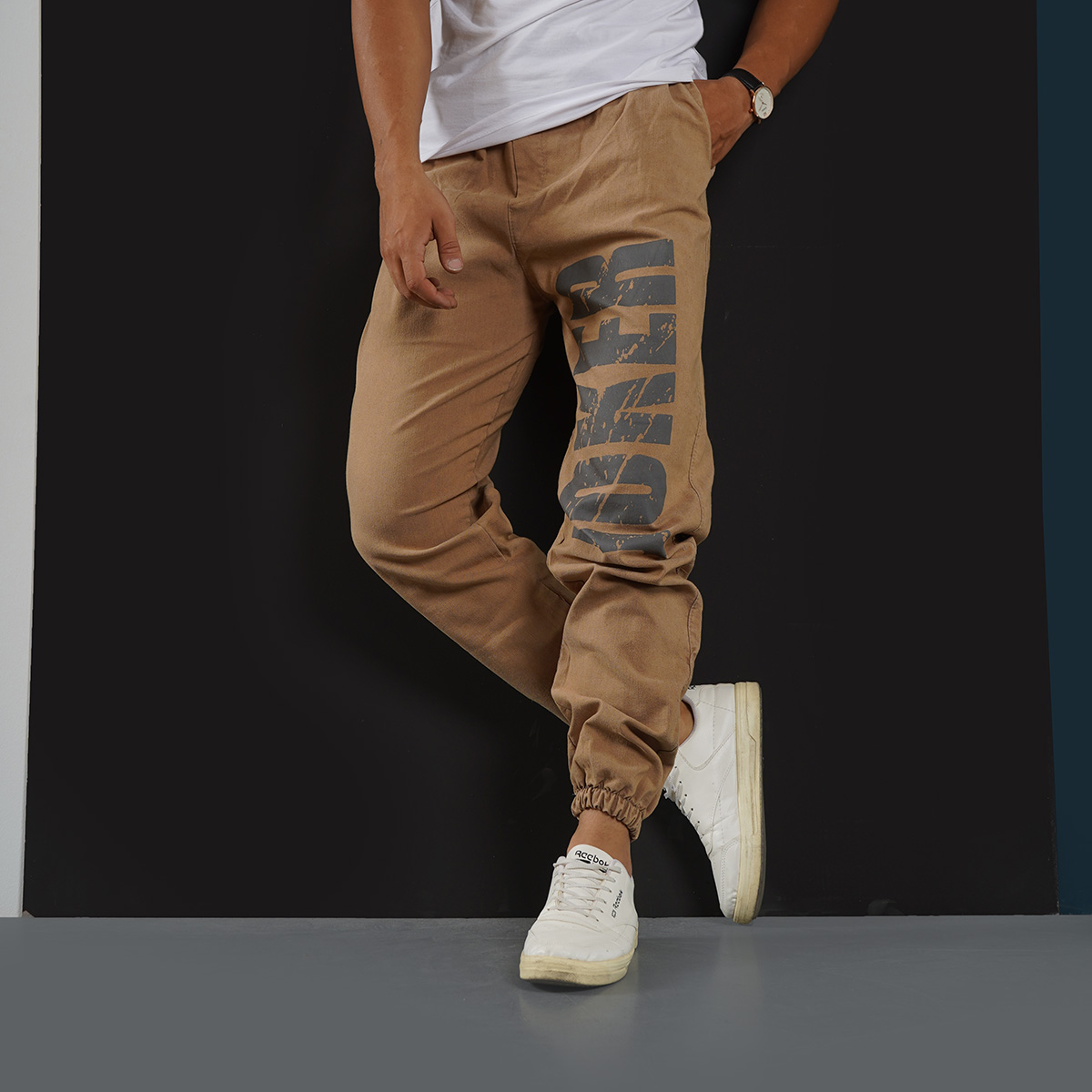 شلوار اسلش مردانه خاکی مدل JOKER