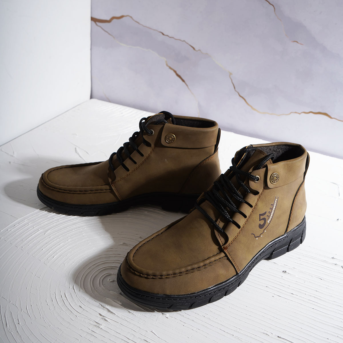 نیم بوت خاکی مردانه مدل FIVE