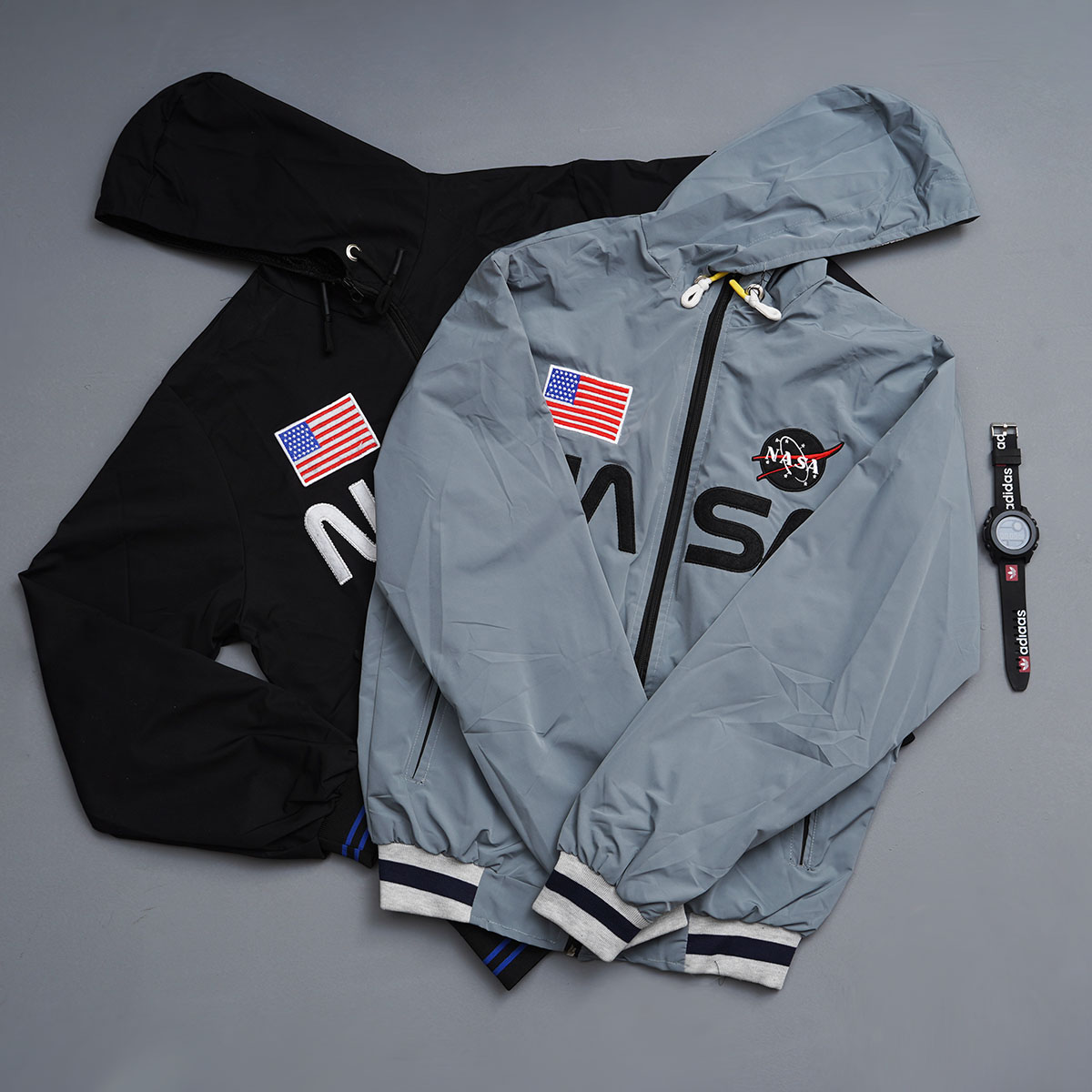 کاپشن مردانه مشکی مدل NASA