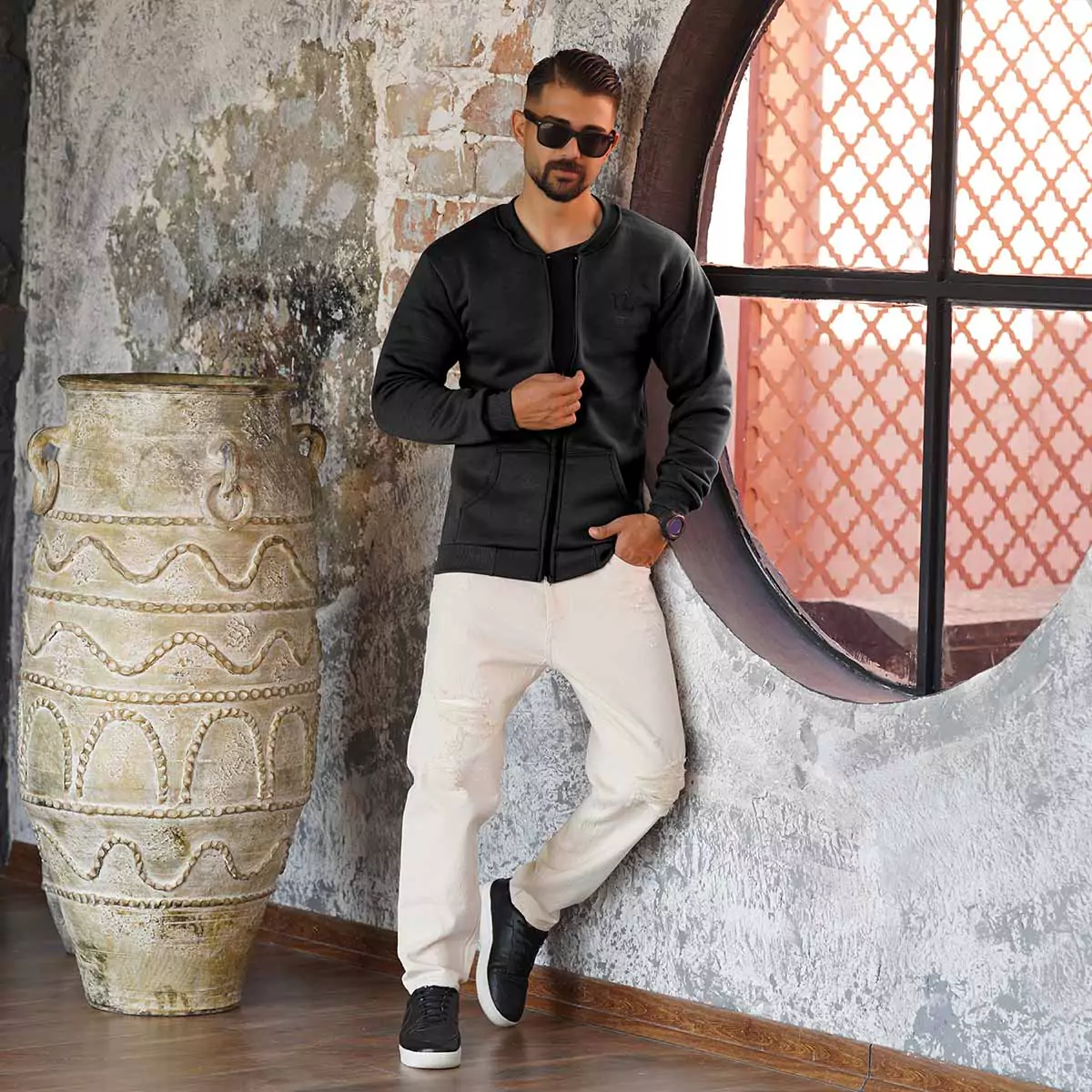 سوییشرت مردانه مشکی مدل wendi