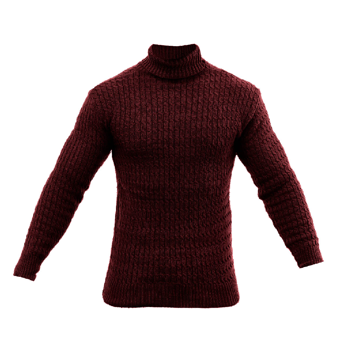 پلیوربافت مردانه زرشکی یقه اسکی مدل Pouyan