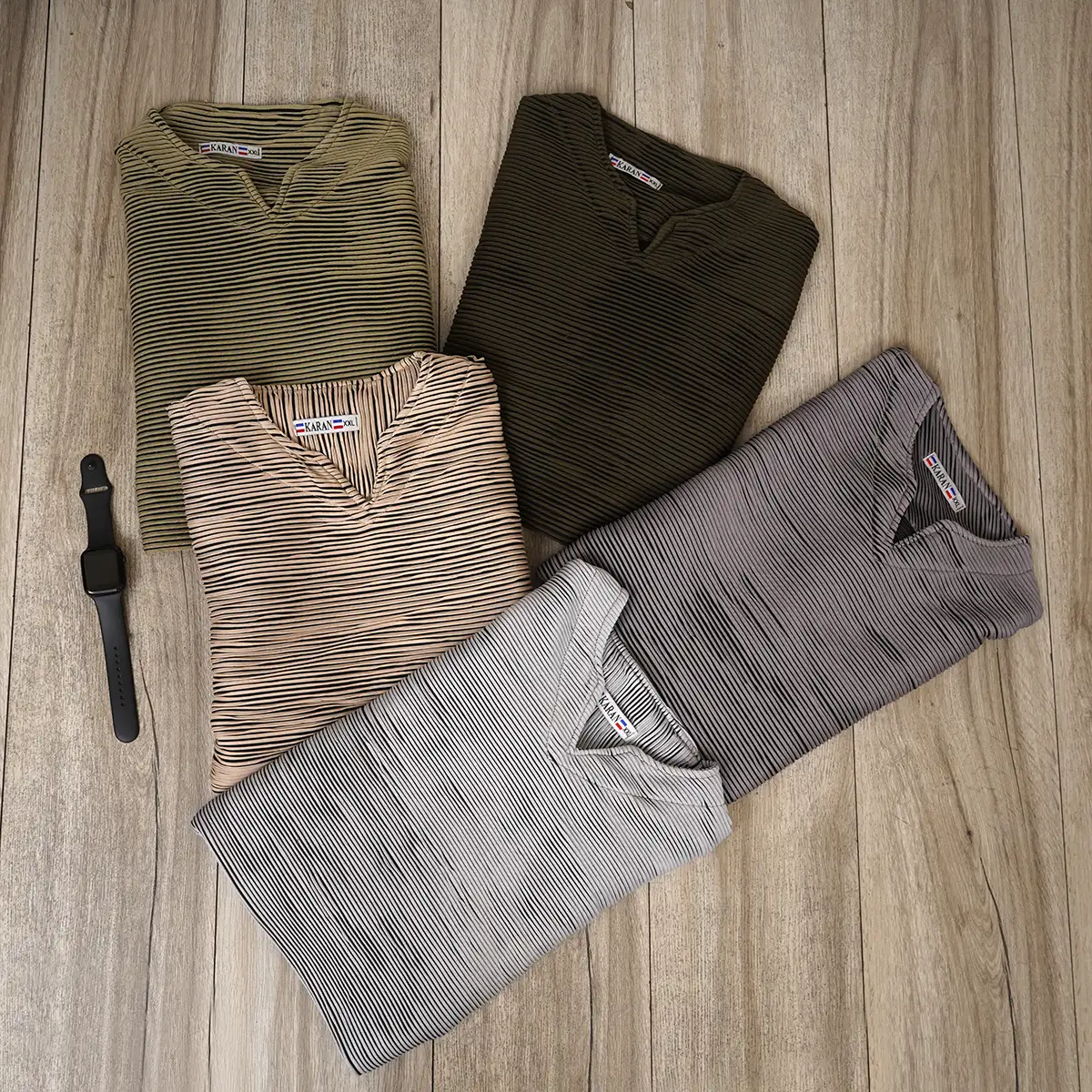 تیشرت آستین بلند یقه کوبایی سبز روشن مدل Nivad