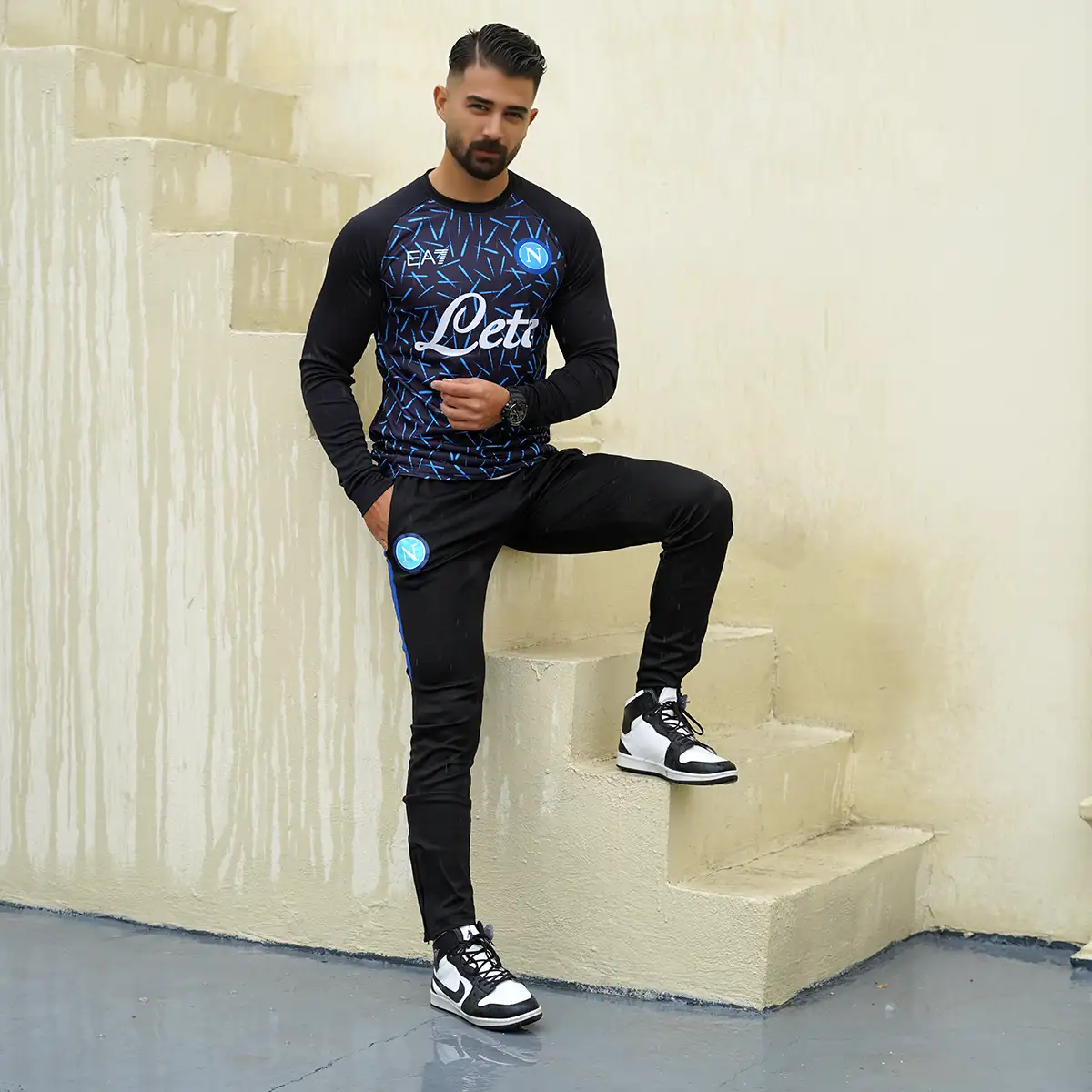 ست تیشرت آستین بلندشلوار ناپولی مردانه مدل EA7