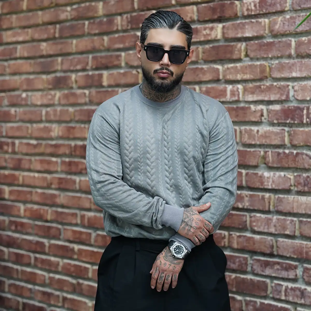 بلوز مردانه طوسی مدل R83