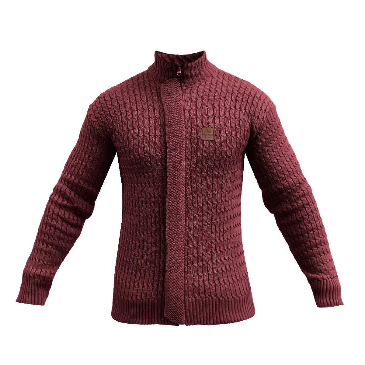 سوئیشرت بافت زرشکی مردانه مدل OKSEN