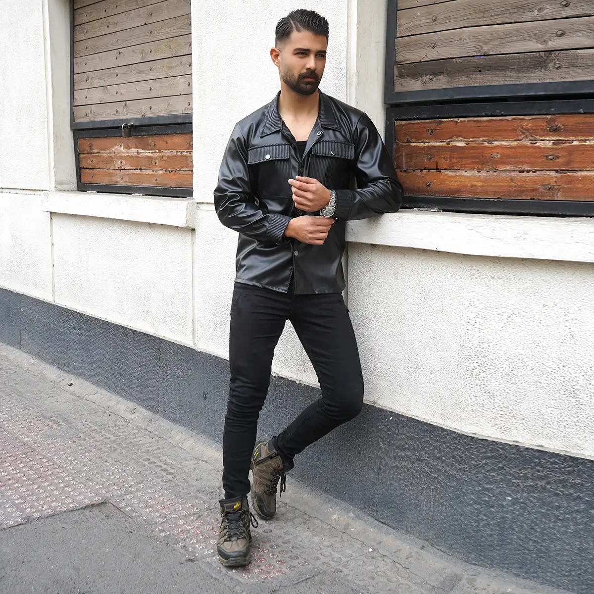 کاپشن چرم مدل sina