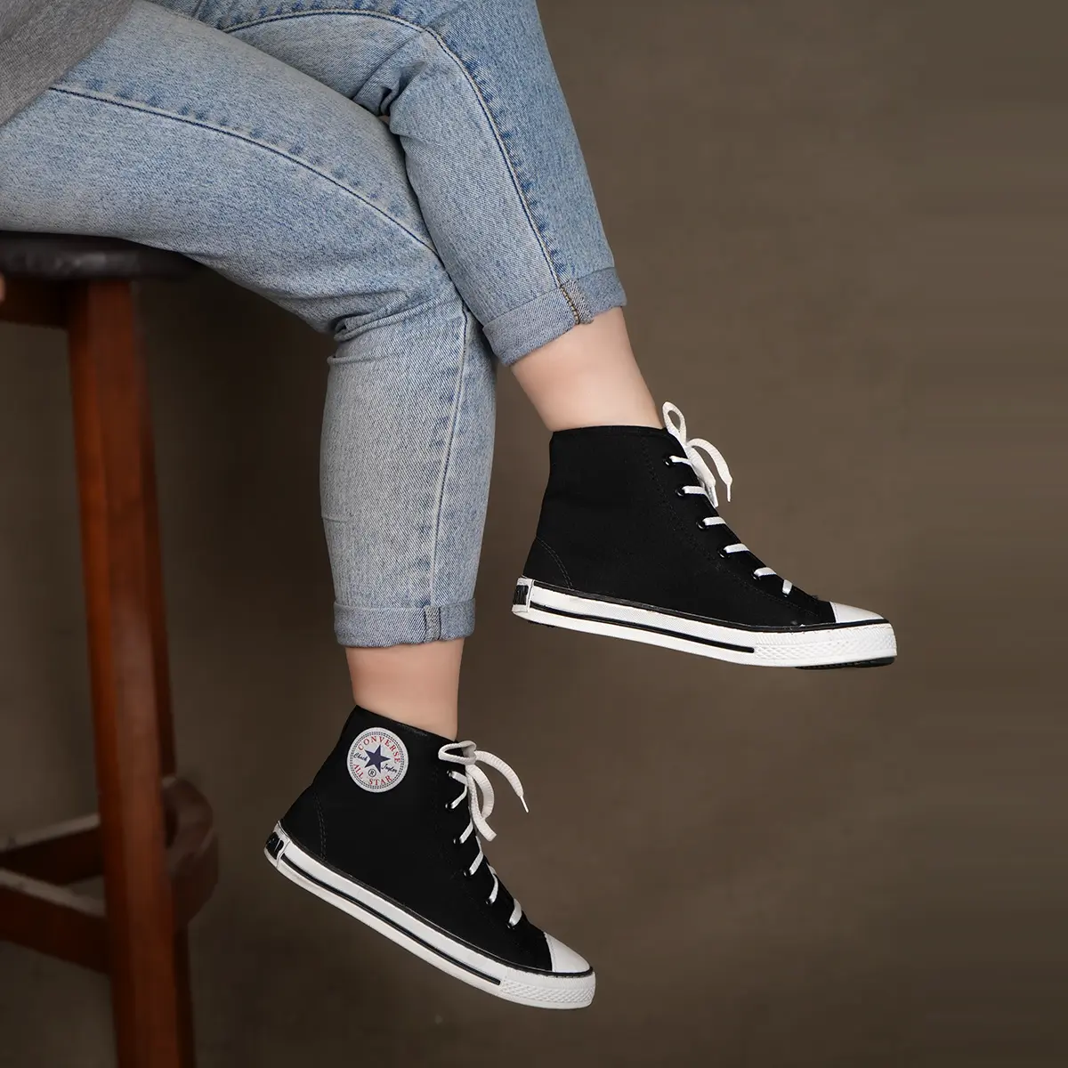 کفش ورزشی ساقدار مشکی All Star زنانه مدلMobina