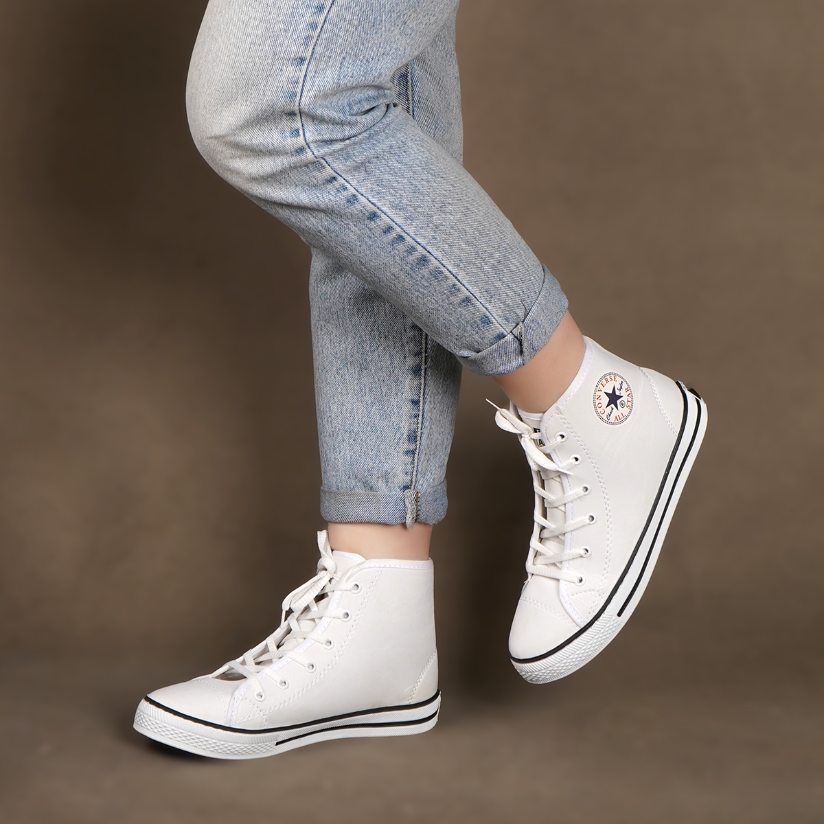 کفش ورزشی ساقدار سفید All Star زنانه مدلMobina