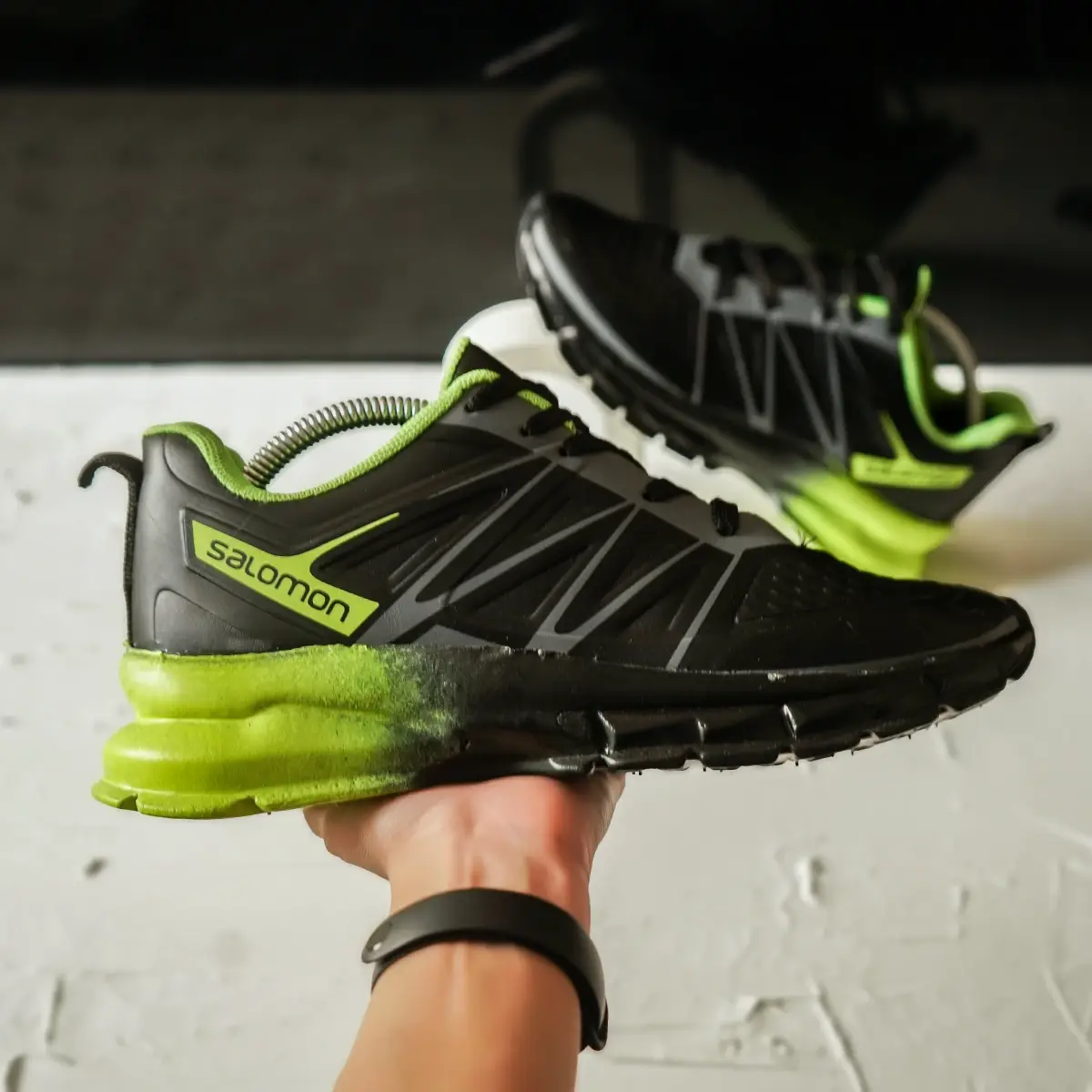 کفش ورزشی مردانه مشکی سبز مدل simba