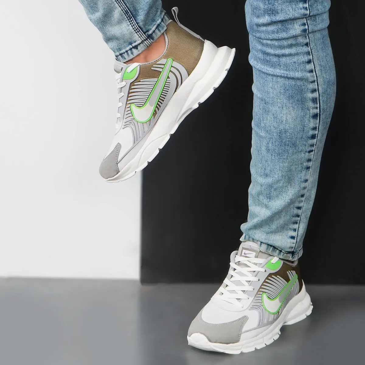 کفش ورزشی مردانه نایک طوسی سبز مدل مدل Farhan