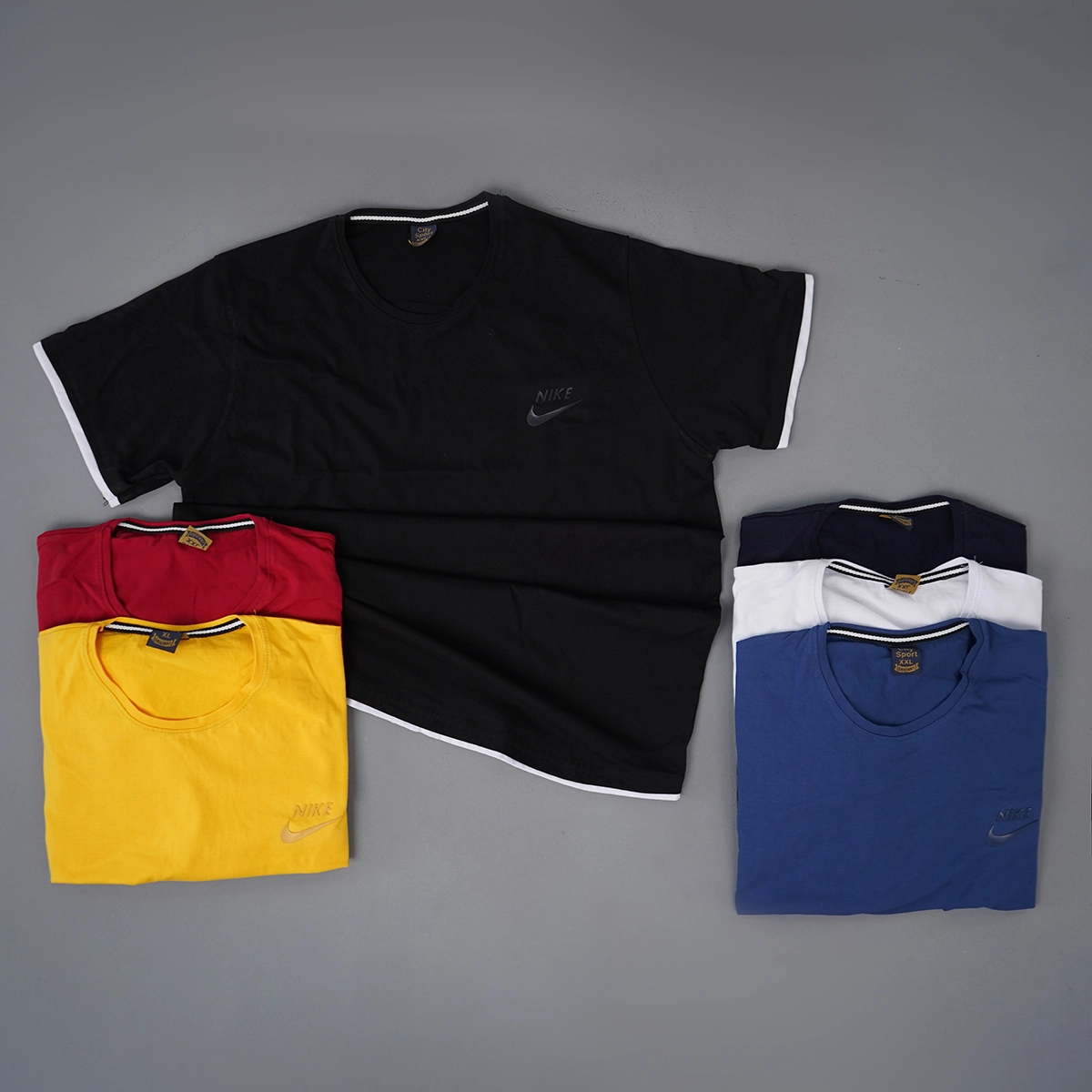 تیشرت یقه گرد آبی مردانه مدل kamyar