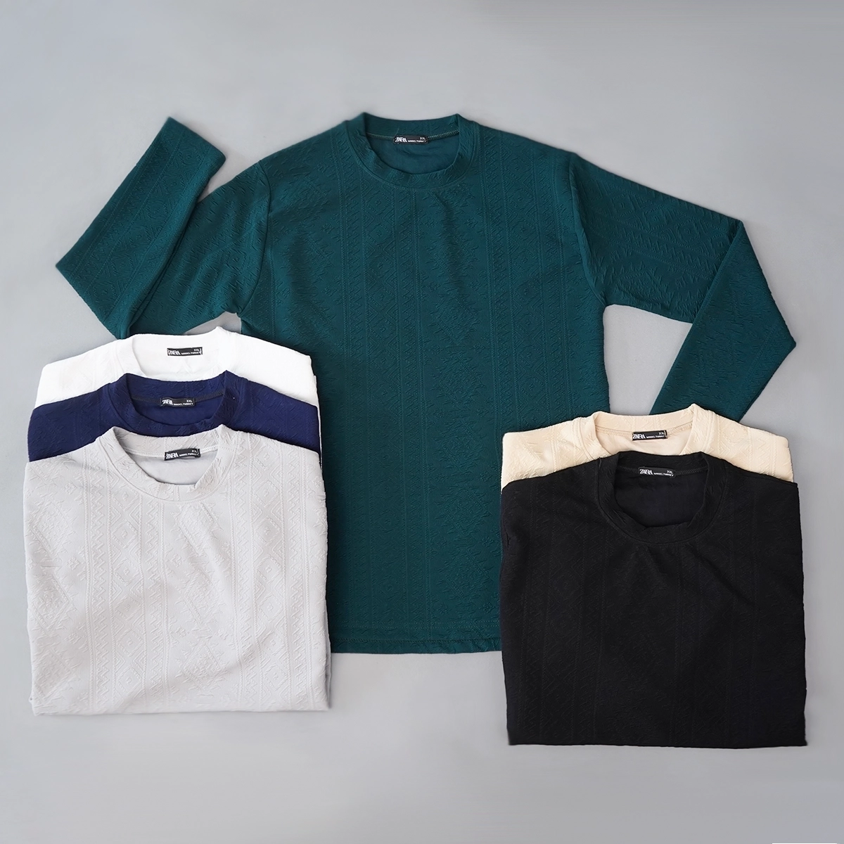 بلوز طرح دار مردانه مراکشی سفید مدل Nikan