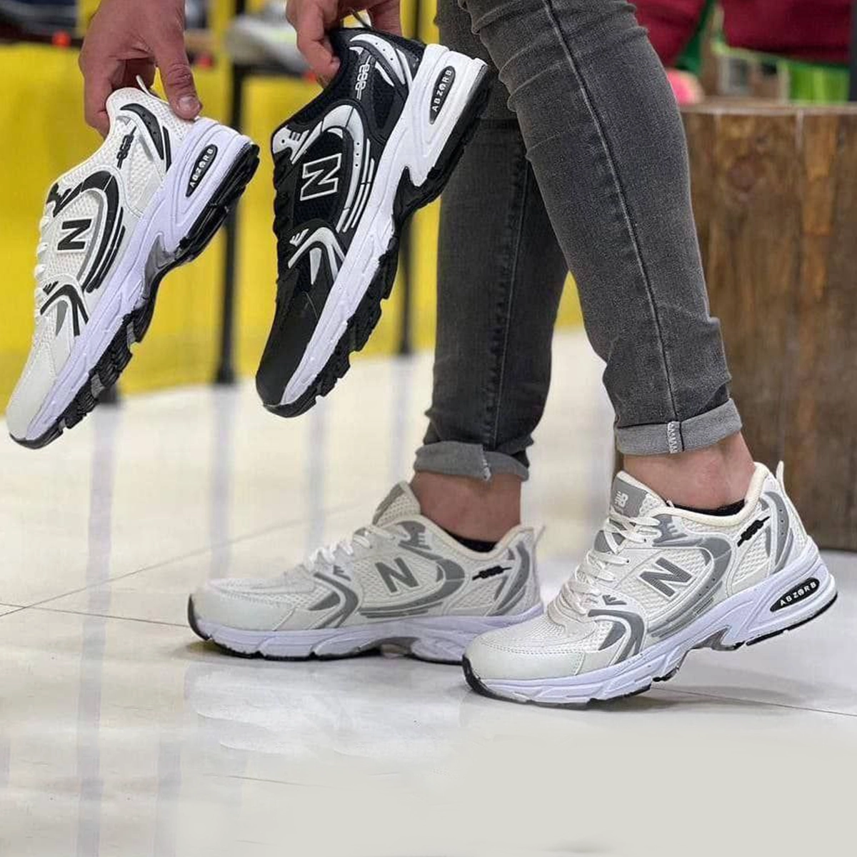 کفش ورزشی مردانه نیوبالانس سفید مشکی مدل TAKO