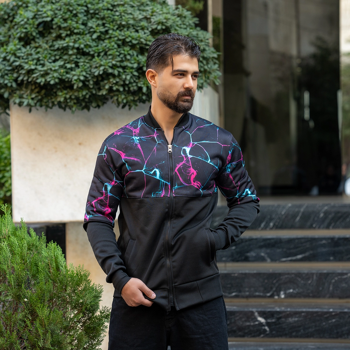 سوییشرت طرح رعدوبرق مردانه مدل L62