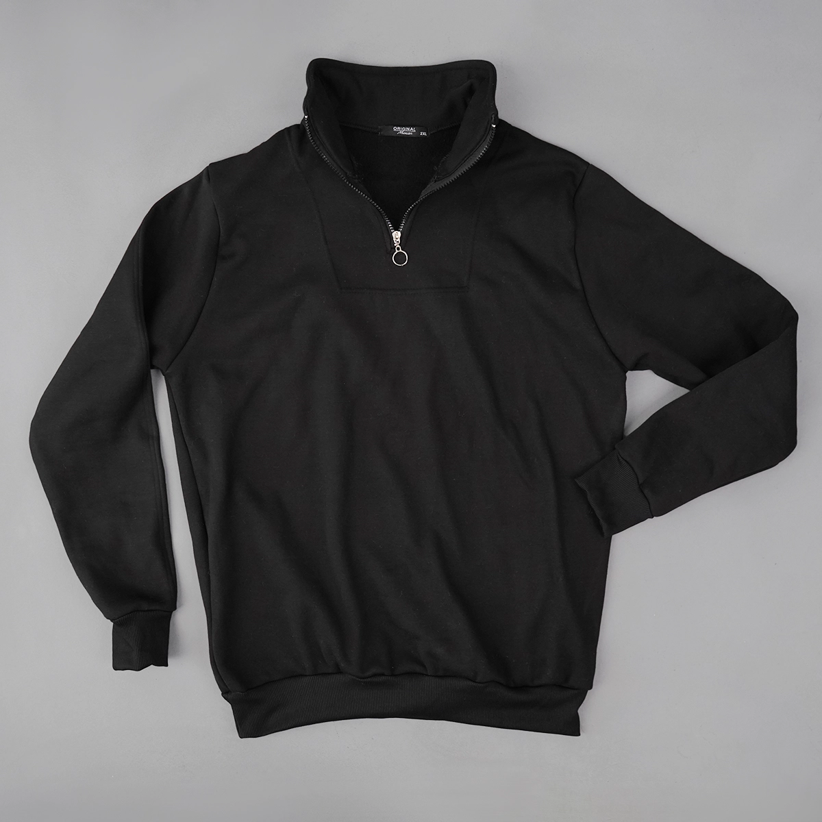 هودی نیم زیپ مردانه مشکی مدل Shobin