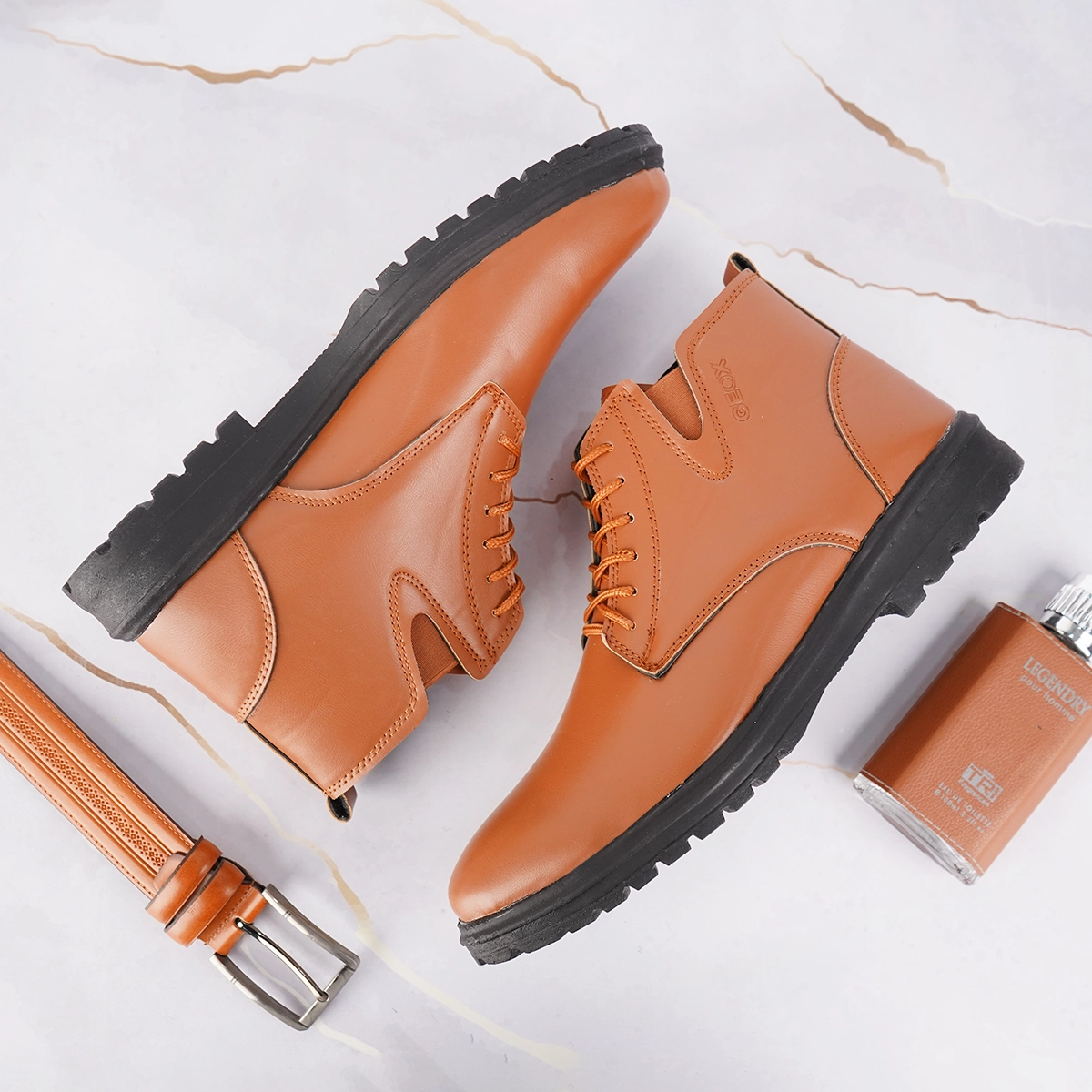 نیم بوت مردانه عسلی مدل GEOX