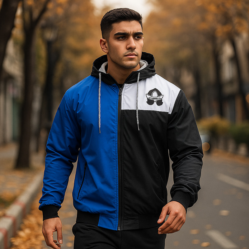 کاپشن مردانه آبی مدل Adidas Yeezy