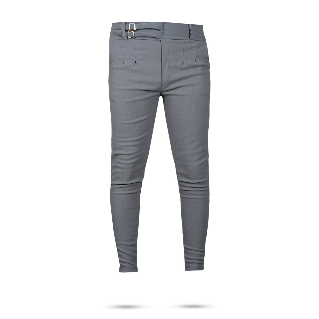 شلوار دو سگک طوسی روشن مردانه مدل Migel