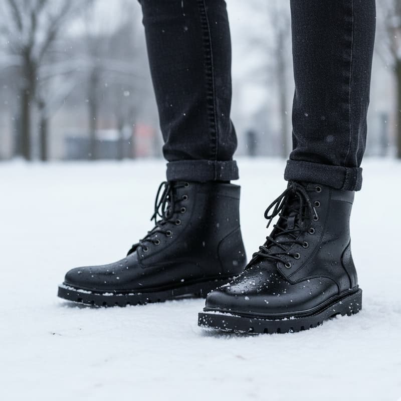 نیم بوت مردانه زیپی مدل Bershka -مشکی