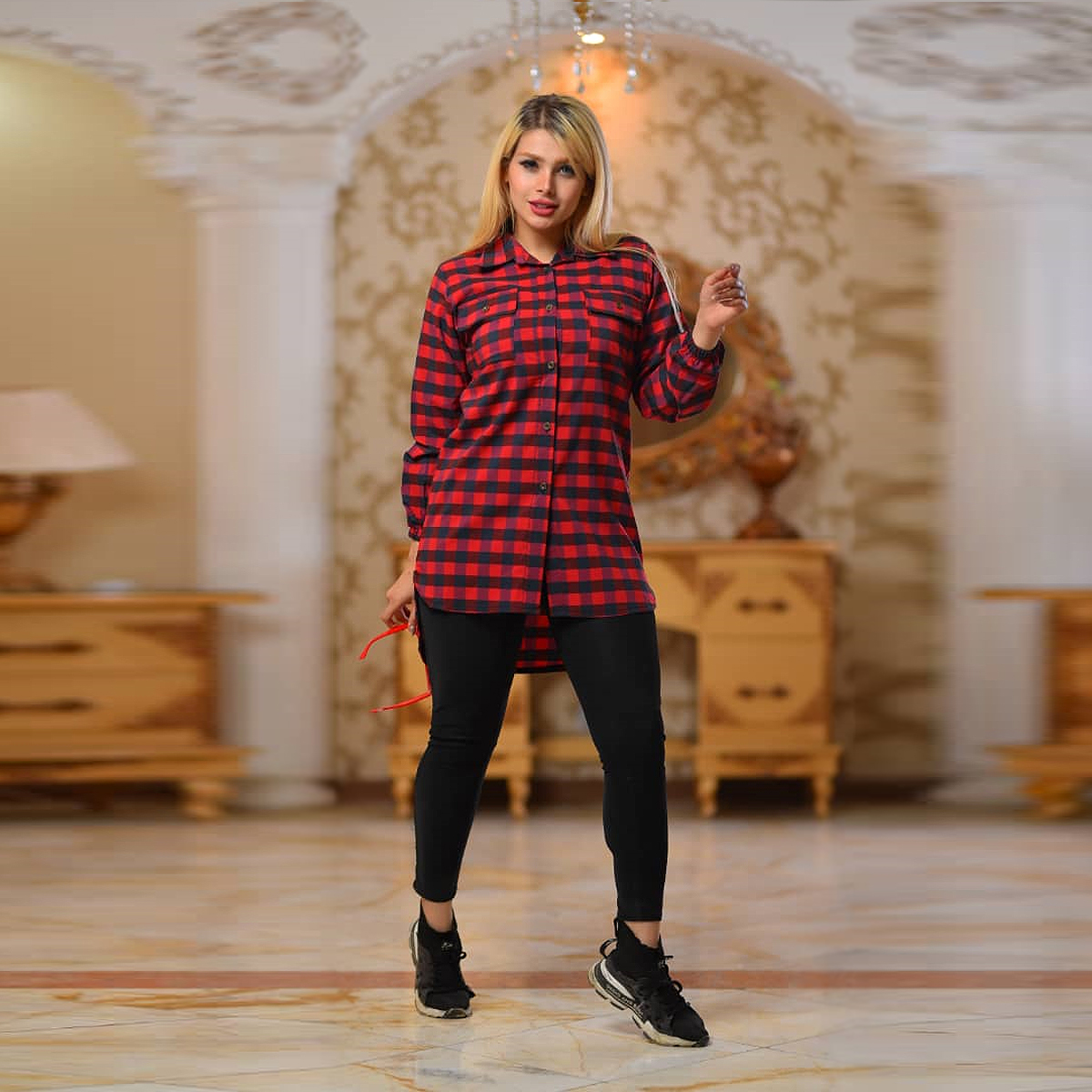 مانتو چهارخونه مدل Felora