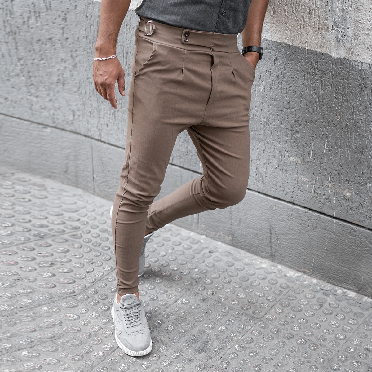 شلوار اسلش قهوه ای مردانه مدل Keavan