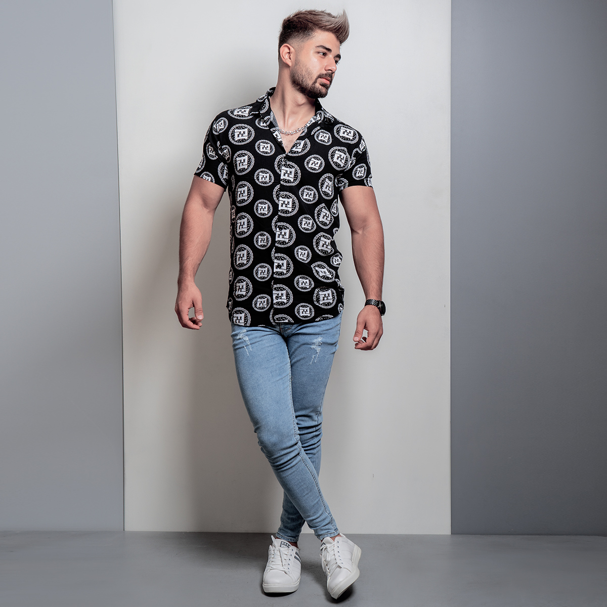 پیراهن هاوایی مردانه مدل Mikara