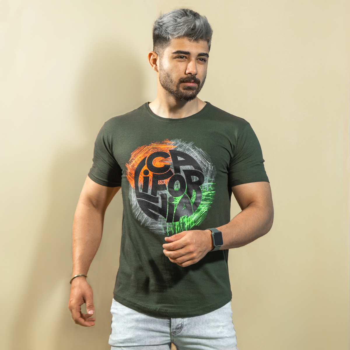 تیشرت مردانه سبز مدل Coda