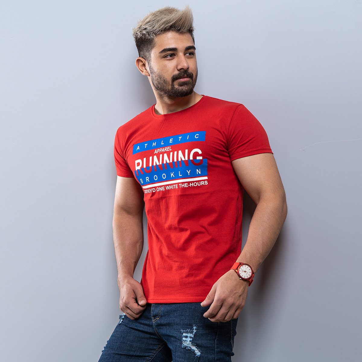 تیشرت مردانه قرمز مدل running(T)