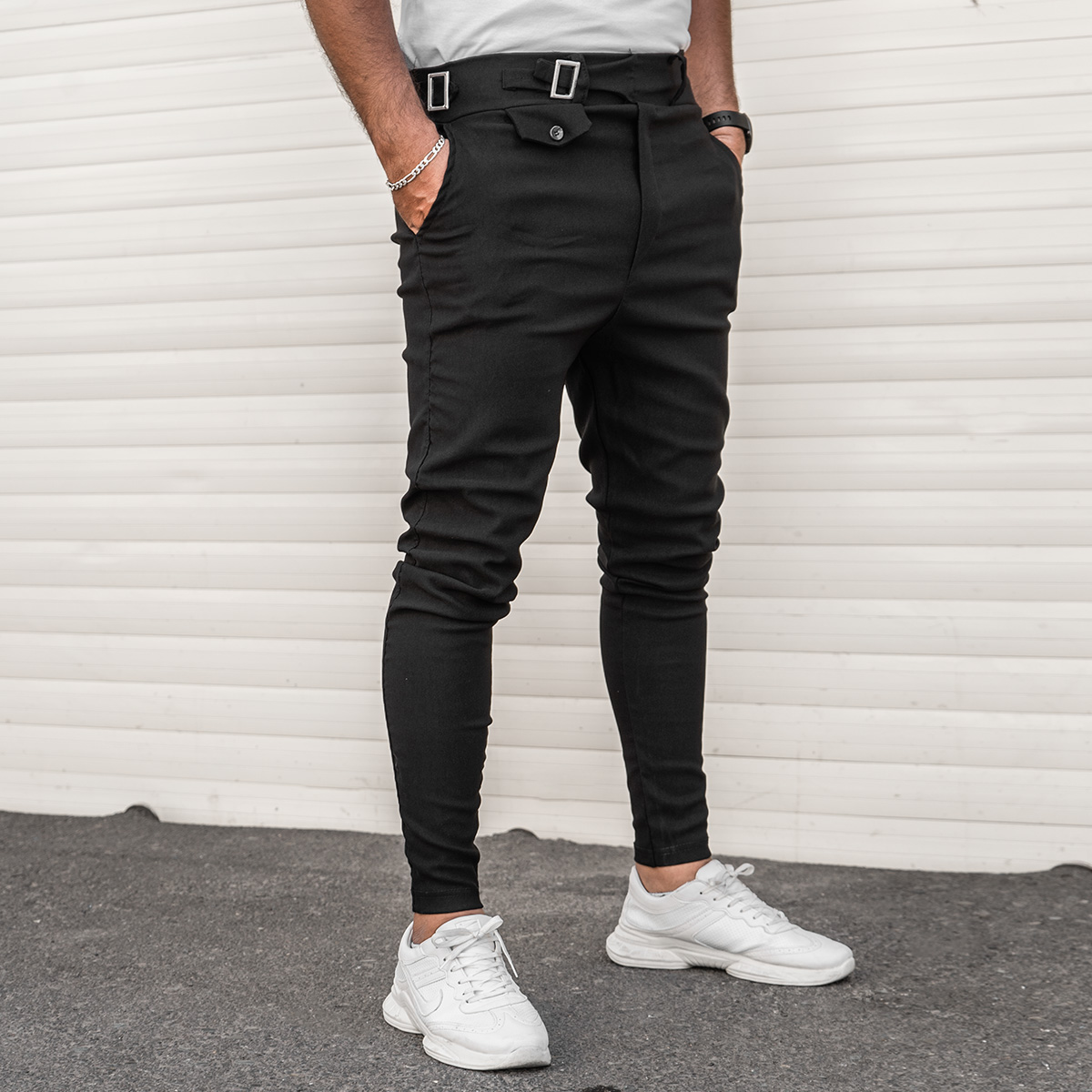 شلواراسلش مردانه مشکی مدل Roka